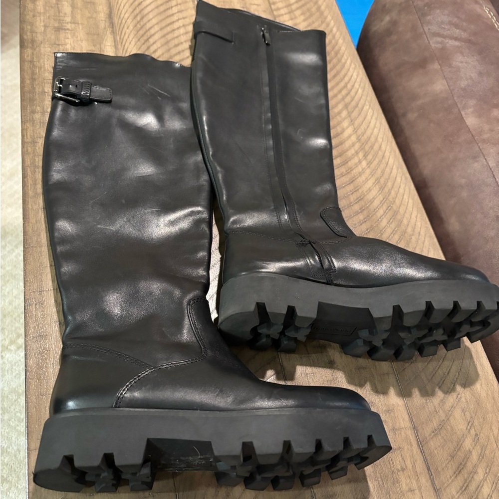 Franco Sarto Black Rugged Sole Boots